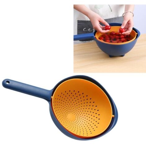 Panier de vidange,Panier De Vidange en Plastique avec Poignée,panier de rangement Fruits Portable,Panier de laver légumes Cuisine (1/4)