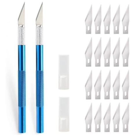 Scalpel - Non spécifié - 2 pièces - 20 lames de rechange - Acier haute teneur en carbone - Précision élevée (1/4)