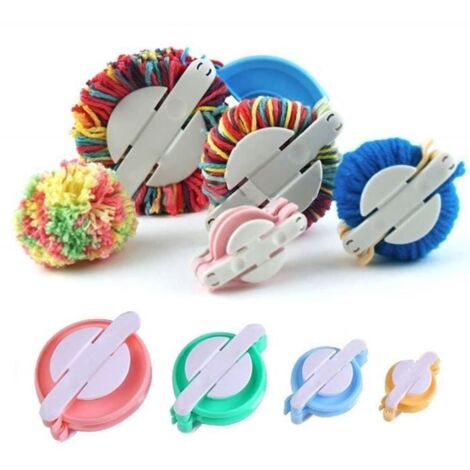 4 tailles de pom pom Maker pour kit bricolage Pompom Maker, ensemble d'outils de bricoleur à la balle, paquet de 4 (1/4)