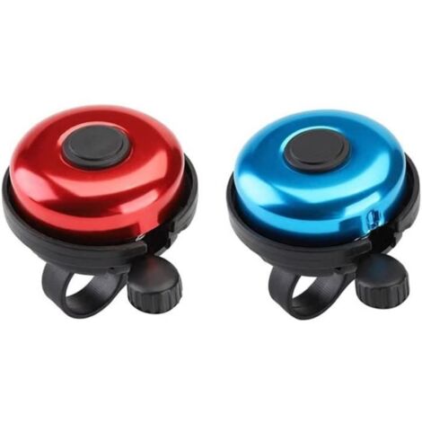 Sonnettes de vélo - Lot de 2 - Cloche de vélo Bleu, Rouge pour Adultes et Enfants - Taille de guidon 22mm (1/4)