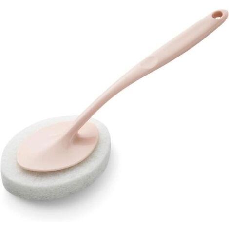 Brosse de nettoyage de salle de bain, éponge à long manche, brosse à récurer avec poignée pour nettoyer les murs de la salle de (1/4)