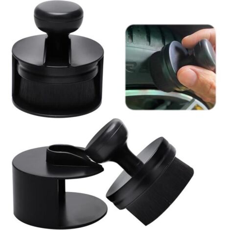 Lot de 3 brosses de polissage pour pneus de voiture, applicateur de pansement de pneu avec support, brosse de nettoyage de pneus (1/4)