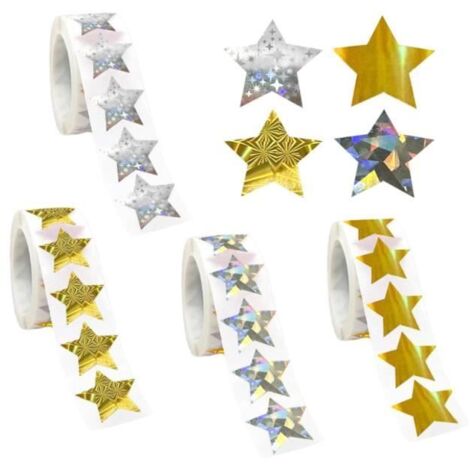 Autocollants Étoiles - Non spécifié - 2.5cm - Dorés et Argent - Pour Enfants - Bricolage et Décoration (1/4)