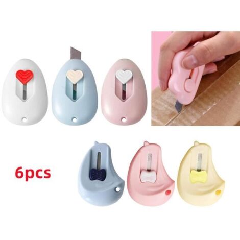 Mini couteau - Utilitaire - Rétractable - Couleurs variées - Lame tranchante - Pratique et léger (1/4)
