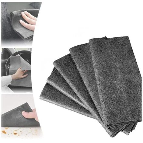 Chiffon de Nettoyage Magique épaissi, Chiffon de Nettoyage Magique Sonorou,Nettoyage en Microfibre réutilisables (5 pcs-Grey) (1/4)