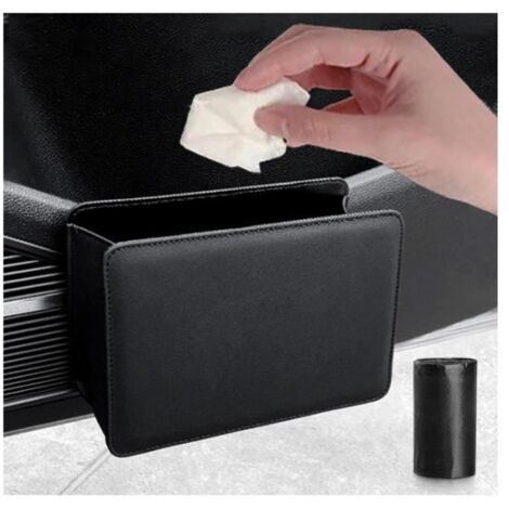 Poubelle de Voiture, Suspendre Poubelle Voiture Interieur, Boîte de Rangement de Voiture Portable, Cuir PU imperméable, Accessoire (1/4)