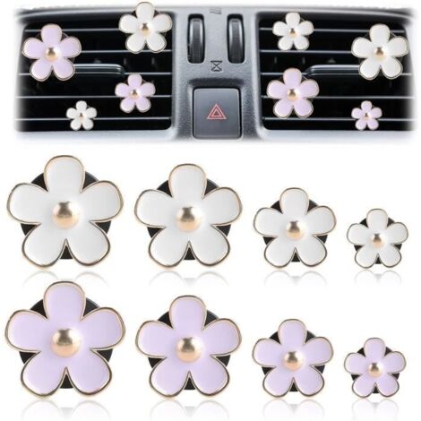 8Pcs Clip d'Aération de Marguerite,Clips de Ventilation de Diffuseur de Voiture Décoration de Grille,Clip de Désodorisant de (1/4)
