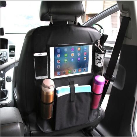 Organisateurs de Voiture (2 Pack), Siege Arriere Multi-Poches Rangement pour Voiture, Imperméable Transparent PVC iPad Holder (1/4)