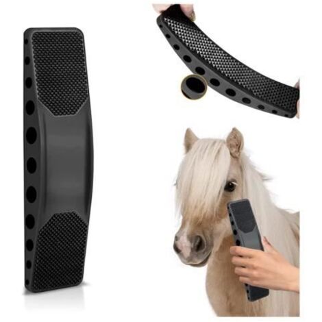 Brosse de Toilettage pour Chevaux, Brosse de Massage 6-en-1 en Crin de Cheval Peigne de Massage pour Chevaux, Pour Enlever les (1/4)