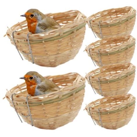 Nid d'oiseau - Non spécifié - 6 pièces - En bambou tissé - 3,9x2,4 pouces - Pour oiseaux exotiques (1/4)