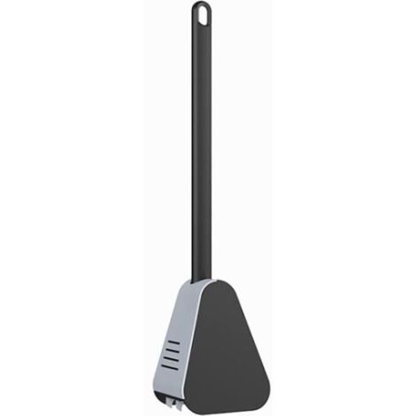 Brosse Toilette Porte-brosse en Silicone Nettoyage Rapide 360°Nettoyage Les Coins-Noir (1/4)