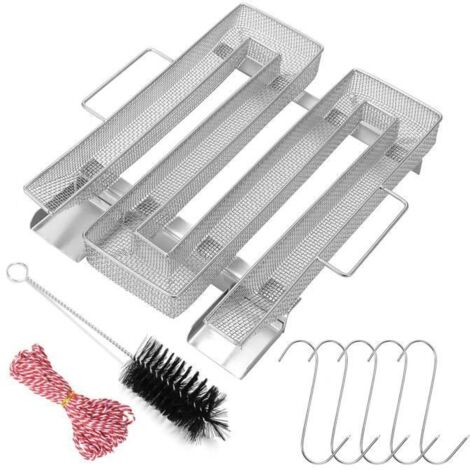 Génerateur de Fumée Froide Carré pour Fumoir Boîte De Fumoir de Granule Fumage Viande Poisson avec Brosse Nettoyage Grille Barbecue (1/4)