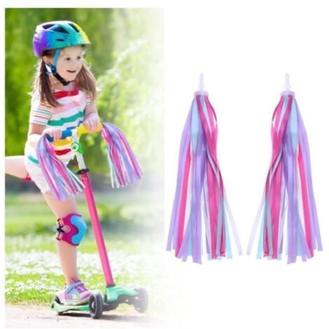 Enfant Vélo Rubans Tassel, Vélo Guidon Streamers, 2 Paire Guidon Glands Décoration pour Enfants, Scooter Filles Garçons. (1/4)