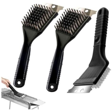 Brosse de Barbecue 3 Pièces - Marque - Modèle - 3 in 1 BBQ Brush - Outil de Nettoyage avec grattoir (1/4)
