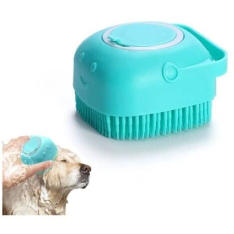 Brosse de bain - Éponge - Distributeur de savon - Poils en silicone - Confortable et durable (1/4)