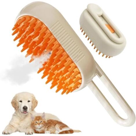 Brosse de toilettage - MARQUE - Brosse 3 en 1 - Nettoyage à la vapeur - Massage - Poils courts et longs (1/4)