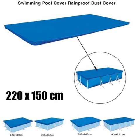 Bâche de piscine rectangulaire - Couverture De Piscine Rectangulaire - Housse de protection pour piscine (bleu) (1/4)