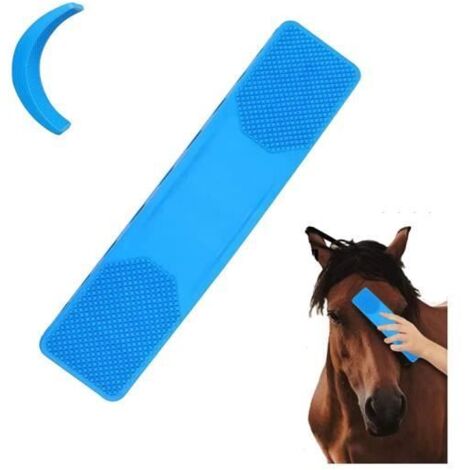 Shedding Grooming Massage,Brosse de Poils de Cheval Multifonction 6 en 1,Brosse de Massage CRIN de Cheval,Horse Brushes for (Bleu) (1/4)