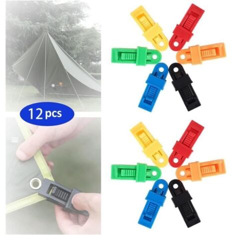 Pinces à bâche - Non spécifié - Modèle Non spécifié - Plastique ABS - 12 Clips - Couleurs variées (1/4)