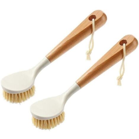 Brosse a Vaisselle De Cuisine,Brosse À Vaisselle Longue Manche,2 pièces Brosses de Nettoyage de Sisal (1/4)