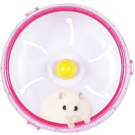 Roue de hamster - Silent Spinner - Rose - Plastique - 17,5x17,5x8,5cm - Pour rongeurs (1/4)