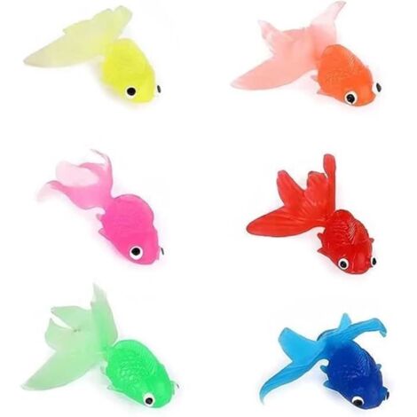 Ensembles De Pêche Enfants Jouet De Bain en Plastique Poisson Rouge Artificielle Aquarium Poissons , 6 pièce,Livraison aléatoire (1/4)