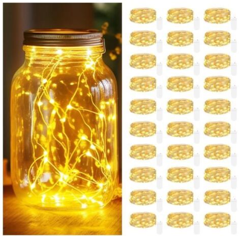 Guirlande Lumineuse - Guirlande Lumineuse à Piles - 2m - 20 LED - Blanc - Étanche (1/4)