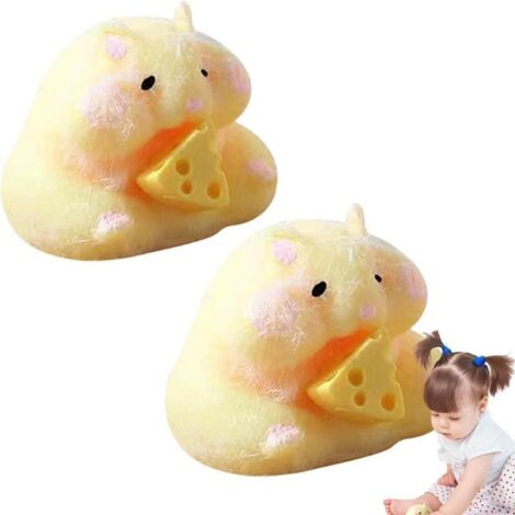 2 Pièces Squishy Hamster, Jouets Spongieux pour Hamster, Jouets À Presser pour Hamster De Dessin Animé, Jouets Sensorielle (1/4)