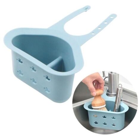 Panier De Vidange,Panier de Vidange Suspendu en Silicone Réglable,Panier De Vidange de Éviers,pour Éponge,Cuisine,Salle de Bain,bleu (1/4)