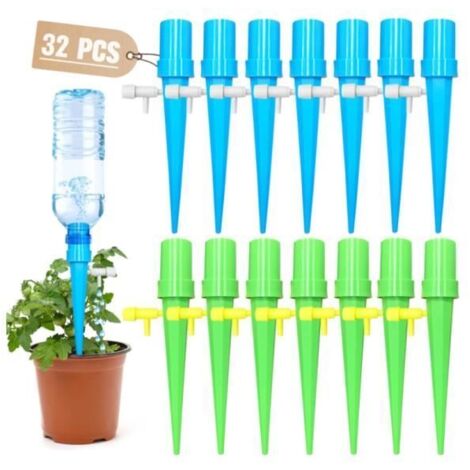 32 pcs Goutte à Goutte Bouteille, Arrosage Goutte a Goutte Vannes Réglables Irrigation Systeme Arrosage, Arroseur Automatique - sh (1/4)