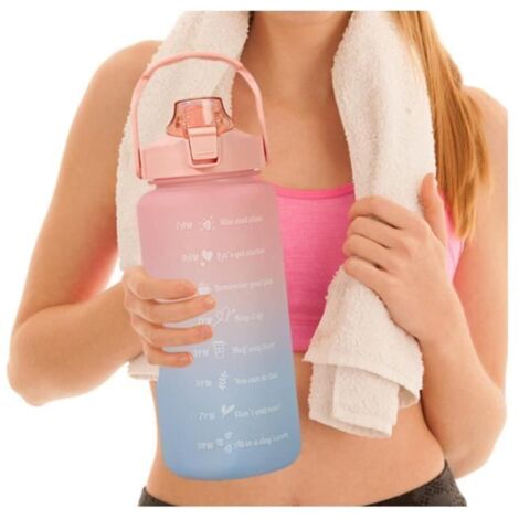 Bouteille d'eau - Gourde Fitness - 2L - Dégradé - Matériau respectueux de l'environnement - Anti-fuite (1/4)