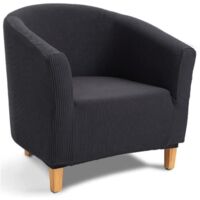 Housse de Fauteuil Chesterfield,Jacquard Housse de Canapé Tub Chair Extensible Extensible(Housse de Chaise de Bain,Gris)