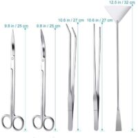 Aquarium Aquascaping Tools, 5 in 1 Stainless Steel Aquarium Tweezers Scissors Spatula Tool Set, Aquarium Maintenance Tools