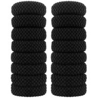 Élastiques à Cheveux - Sans Marque - 16 Pièces - Coton Noir - 5 cm - Extensibles et Durables