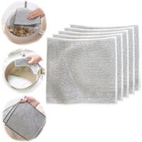 Metallic Cleaning Cloth, Miracle Stainless Steel Cleaning Cloth, Double Non-Scratch Wire Dishcloth, Multipurpose Wire Dishwashing