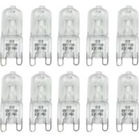 Lot de 10 Ampoules Halogènes G9 - Blanc Chaud 25W AC 230V