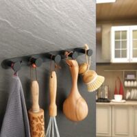 Porte-Manteau Mural Crochets de Serviettes Patères Murales à Vis Porte-Serviettes pour Salle de Bain et Cuisine, Finition Noire Mat