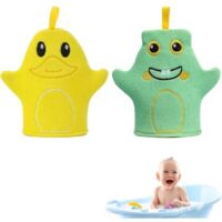Mignon bébé Gants de Lavage de Bain, Gants de Bain pour Bébé, 2 Pièces Gants de Toilette Gant de Douche Enfant pour.
