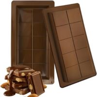 Moule à chocolat - Silicone - Lot de 2 - Résistant à la chaleur - Antiadhésif - Réutilisable