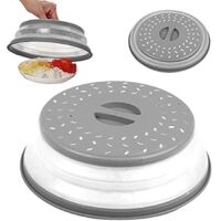 Cloche Micro Onde, Cloche Micro Onde Sans BPA, Micro Onde Cache, Anti Vapeur et Fonction Passoire (Gris)