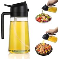 pulverisateur huile 2 en 1, pulvérisateur d'huile pour friteuse à air chaud 470 ml, vaporisateur d'huile pour friteuse à air,