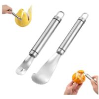 Éplucheur d'Orange et Éplucheur de Pamplemousse, Acier Inoxydable Éplucheur d'Agrumes Orange Long Manche Facile à Éplucher