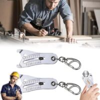 2 pcs Scomeri Portable Precise Thread Size Checker Keychain,Bolt Size Finder Keychain, Thread Size Verification Tool.