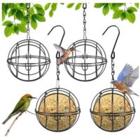 Mangeoire Boule de Graisse pour Oiseaux mangeoires pour Oiseaux Sauvages Mangeoire à Oiseaux Suspendue à Boule avec Crochets Forme