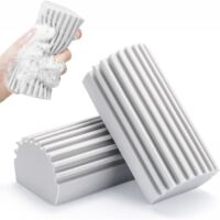 2-Pack Damp Duster, Duster Sponge, Cleaning Tool for Blinds, Mirrors, Floor,Railings and Ceiling Fans, Reusable Damp Duster Sponge