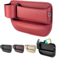 RANGEMENT+Car Leather Cup Holder Gap Bag,2024New Seat Gap Storage Box Adjustable Car Seat Storage Box,Leather Cup Holder Gap Bag-R