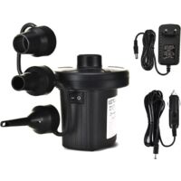 Pompe à air électrique Remplissage rapide Pompe KAYAK avec 3 buses pour matelas à air Bateaux Bague Bague Bague Airflatables Noir