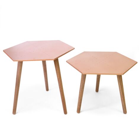 Table basse set de 2 cuivre 45x50x50cm (1/2)