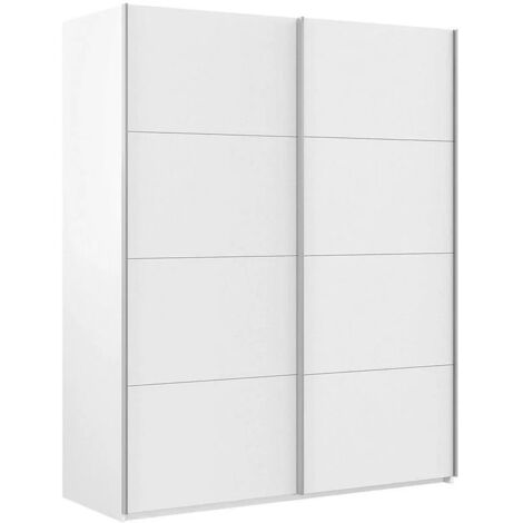 Armoire penderie 2 portes coulissantes 150x60x200 cm – Panneau mélaminé 15 mm – Barres de suspension amovibles en aluminium – Venditadimobilionline