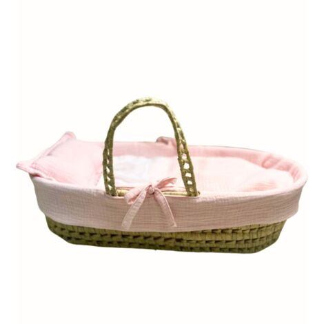 Nacelle pour reborns palmier rose 17x56x21cm (1/4)